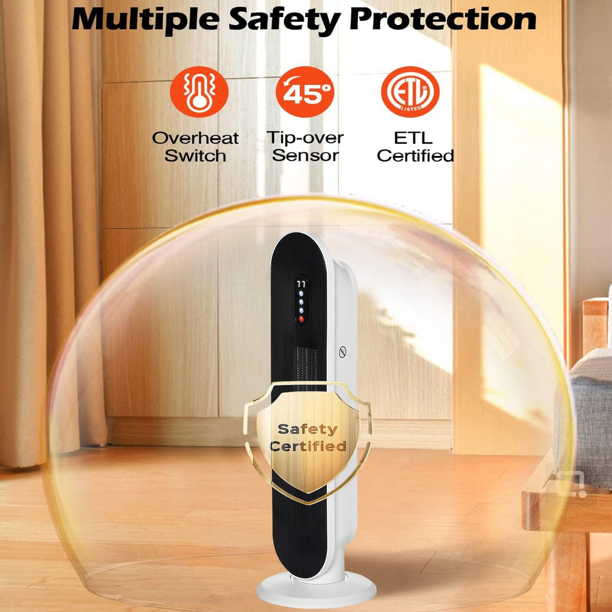 SUGIFT 1500W Ceramic Tower Space Heater with Remote, White SUGIFT 1500W Ceramic Tower Space Heater with Remote, White