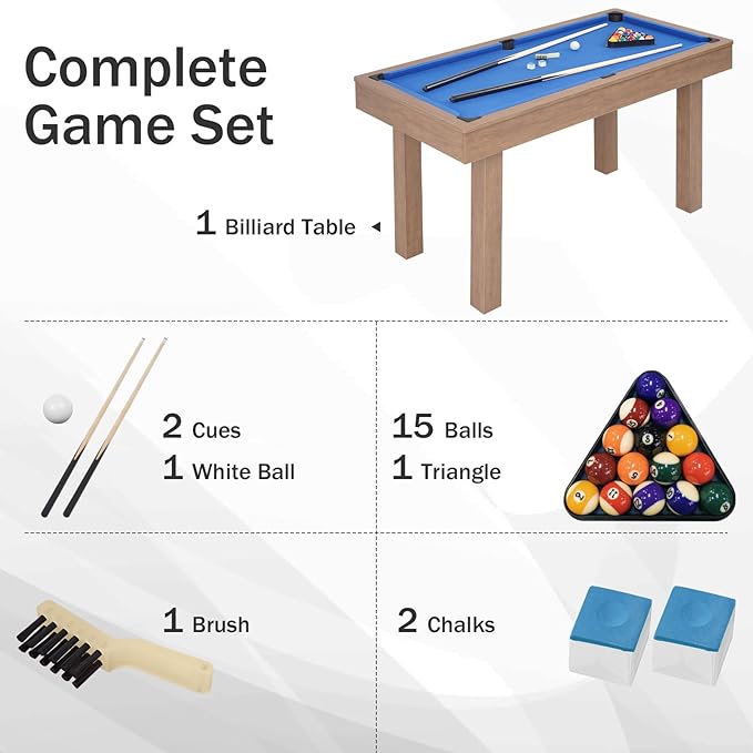 SUGIFT Pool Table, Mini Billiard Game Table, Indoor Compact Arcade Gam
