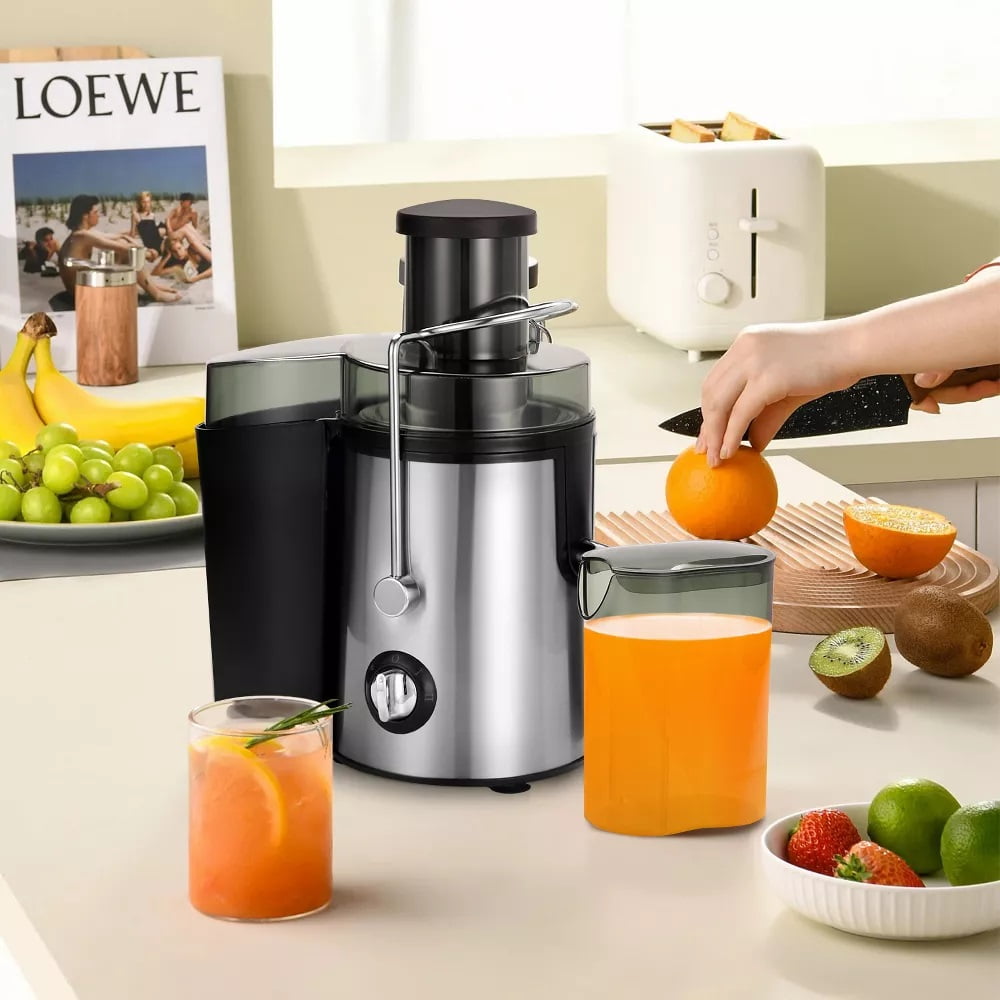 SUGIFT Electric Juicer Centrifugal Juicer Extractor 2 Speed for Whole Fruit and Vegetable Silver and Black