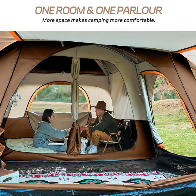 6 person camp tent SUGIFT 6-Person Camping Tent Family Cabin Tent with Expandable Sunshad