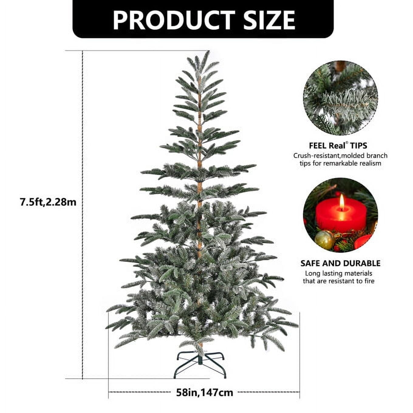 SUGIFT 7ft Fir Artificial Christmas Tree with 1000 Branch Tips for Home Holiday Decor, Green