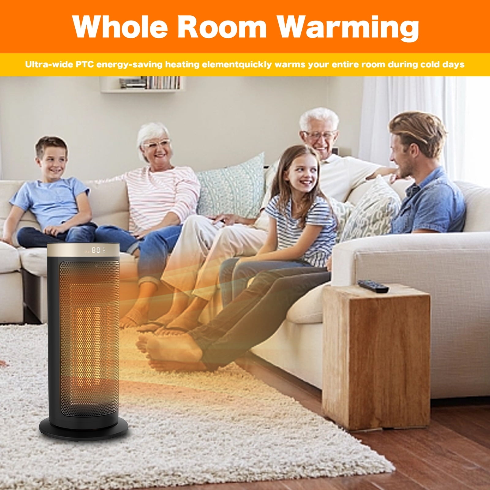 YouYeap Space Heater 1500W 16in Portable New Electric Heaters for Indoor Use