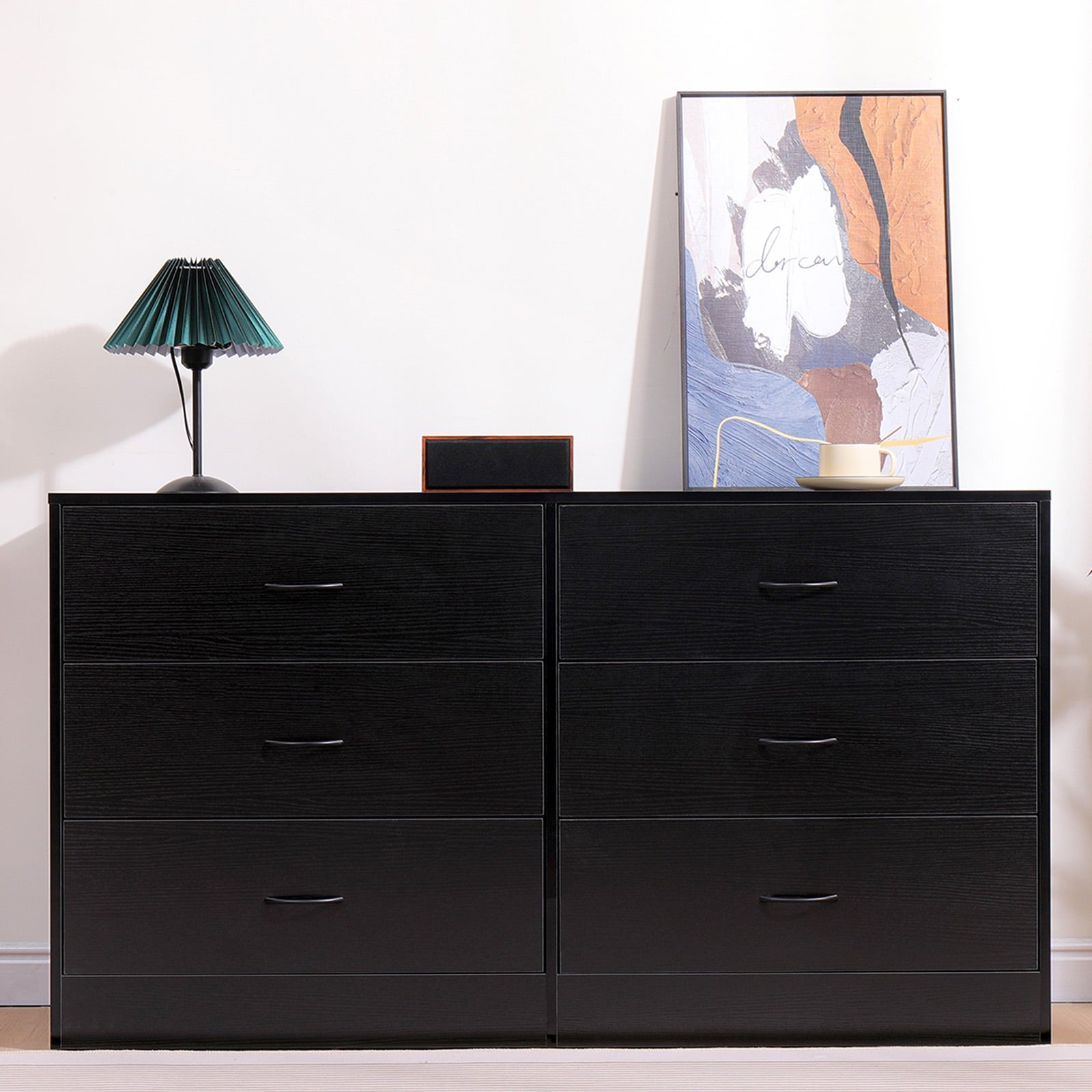 SUGIFT Modern 6 Drawer Dresser Chest of Drawers for Bedroom, Black SUGIFT Modern 6 Drawer Dresser Chest of Drawers for Bedroom, Black