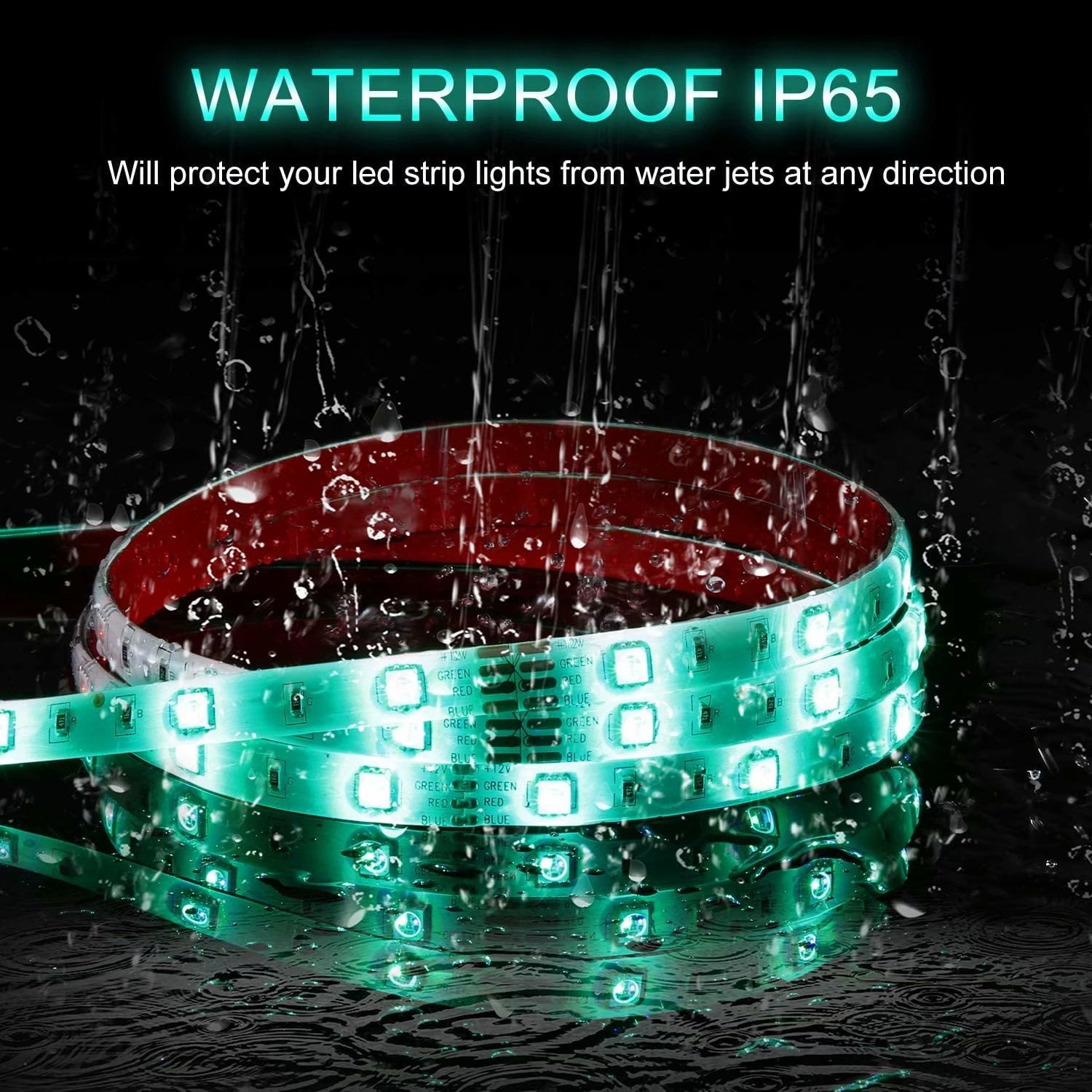 SUGIFT 32.8 ft LED Light Strip RGB LED Light Strip Color Changing 3528 600 LEDs with 44 Keys IR Remote for Home Bedroom Kitchen DIY Decoration