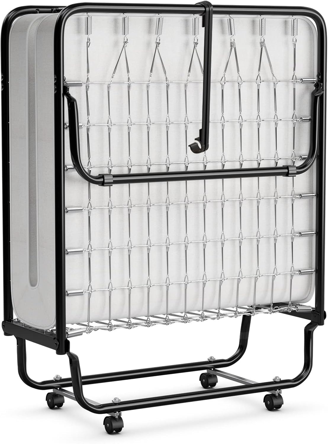 SUGIFT Deluxe Diplomat Folding Bed with Mattress for Adults, Twin Size, Portable Foldable Bed with Luxurious Memory Foam Mattress and Super Strong Frame