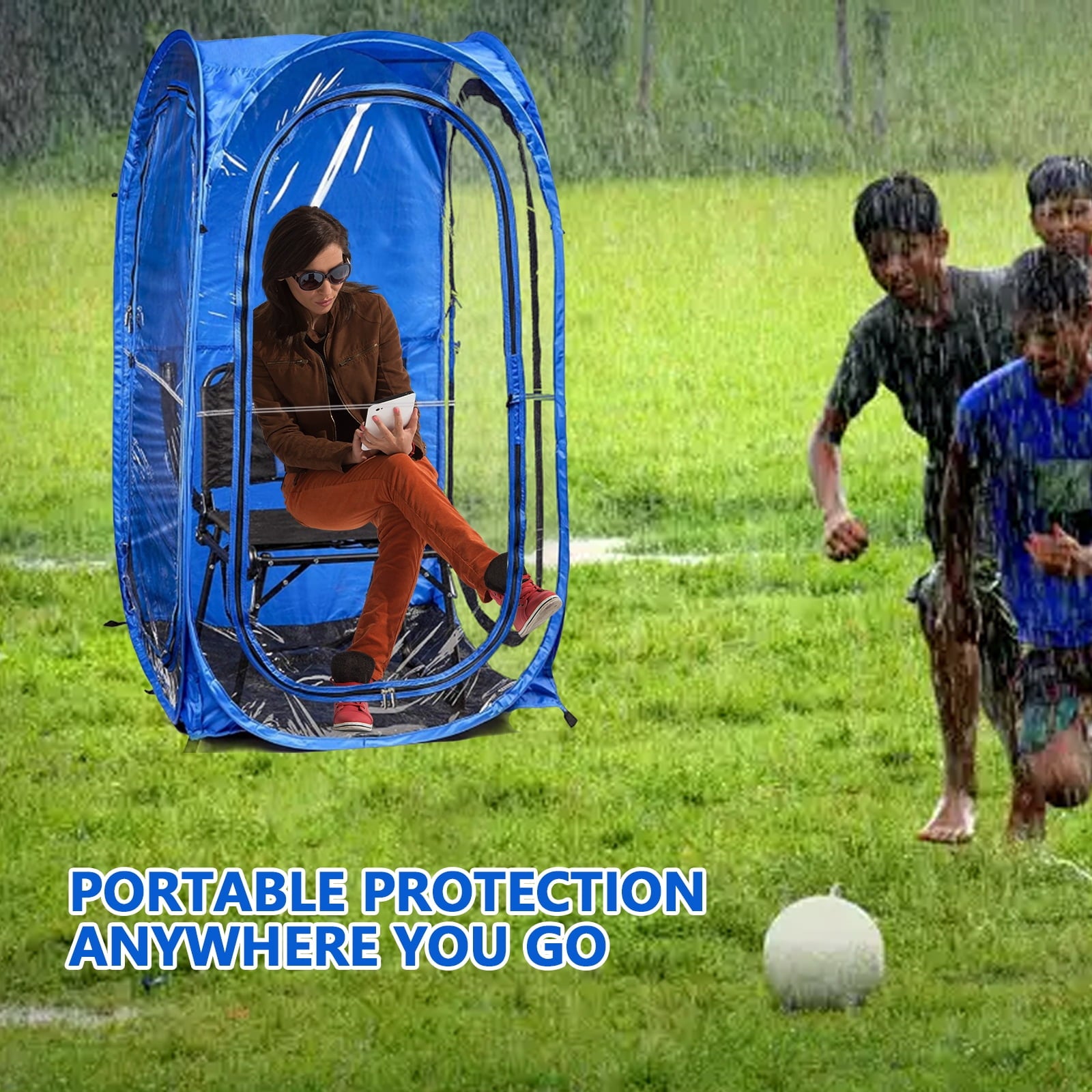 SUGIFT 1 Person Weather Pod Portable Pop Up Tent for Sports Event, Blue