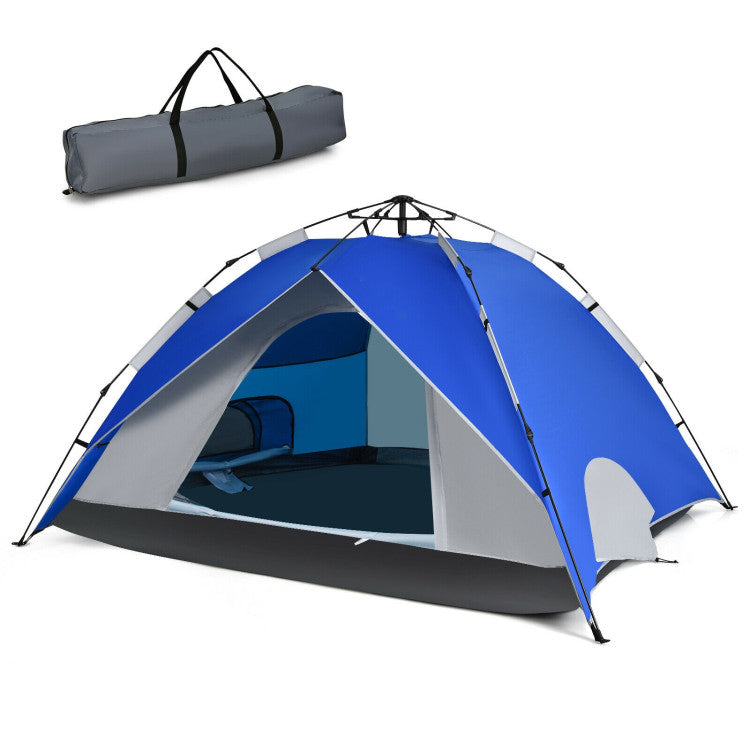 instant pop up tent SUGIFT 2-in-1 4 Person Instant Pop-up Waterproof Camping Tent