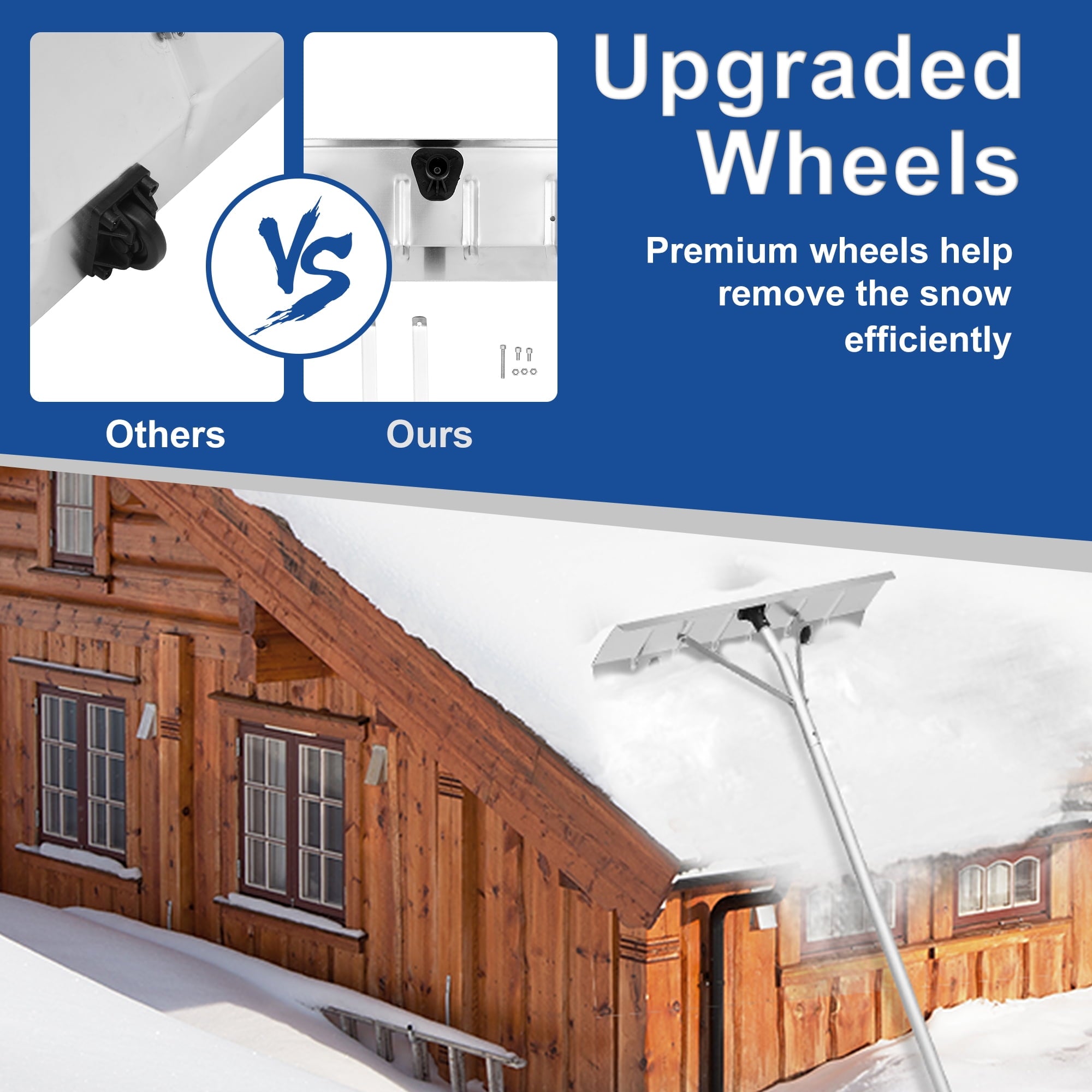 SUGIFT 20ft Aluminum Snow Rake with 26 Inch Blade