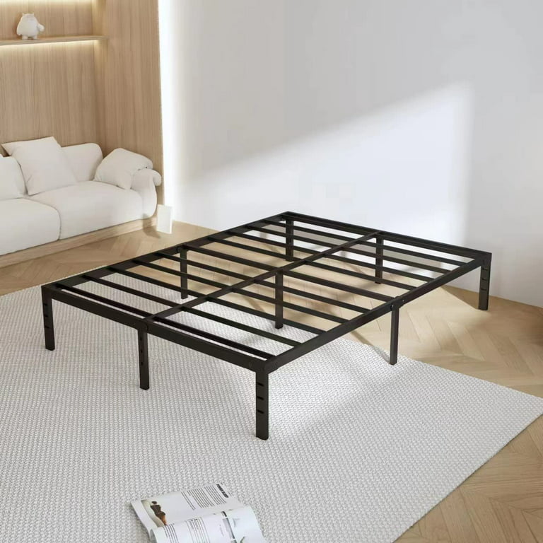 14 Inch Queen Metal Bed Frame with Headboard and Footboard
