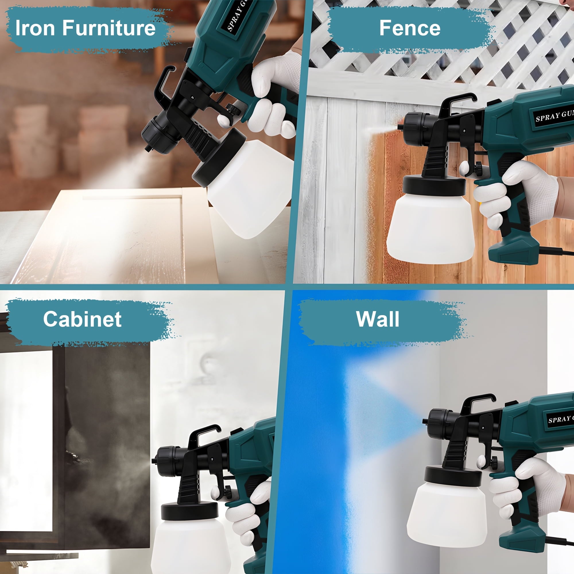 SUGIFT Paint Sprayer Electric Spray Gun for Home and Outdoors Painting Projects