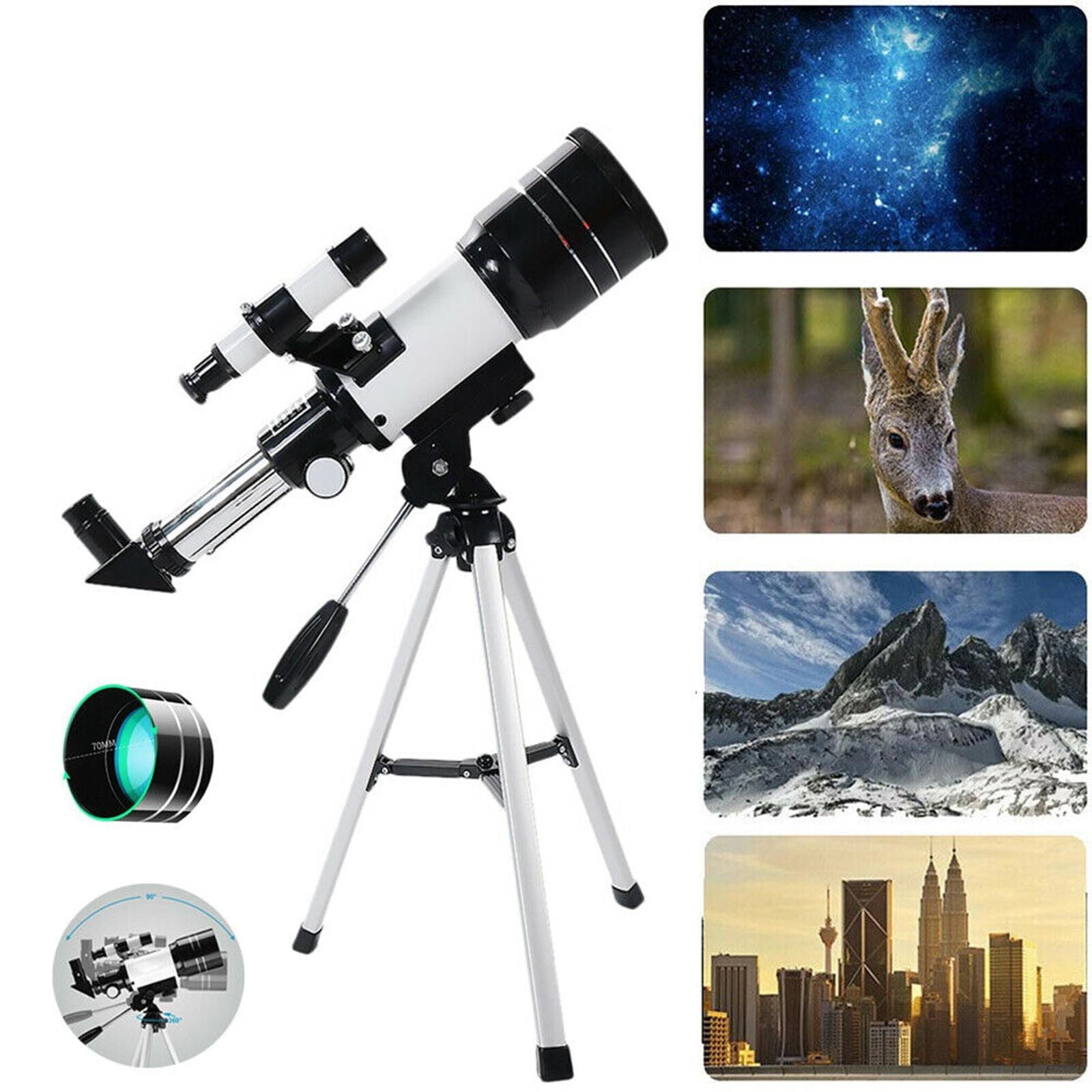 SUGIFT Telescope for Kids and Beginners, 70mm Aperture 300mm Astronomical Refractor Telescope