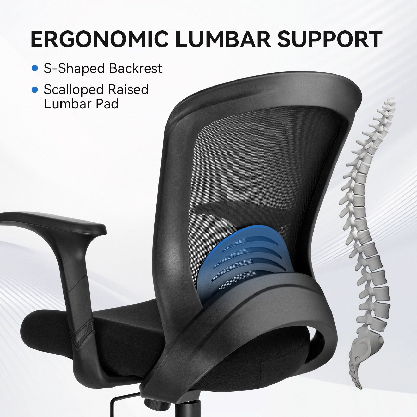 SUGIFT Office Chair, Ergonomic Desk Chair Breathable Mesh Chair, Black
