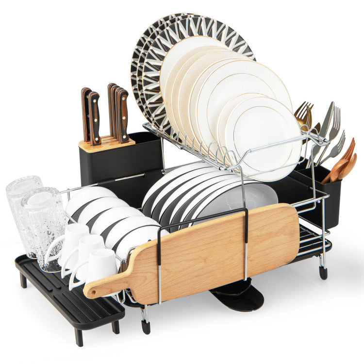 SUGIFT 2-Tier Detachable Dish Drying Rack with Cutlery Holder