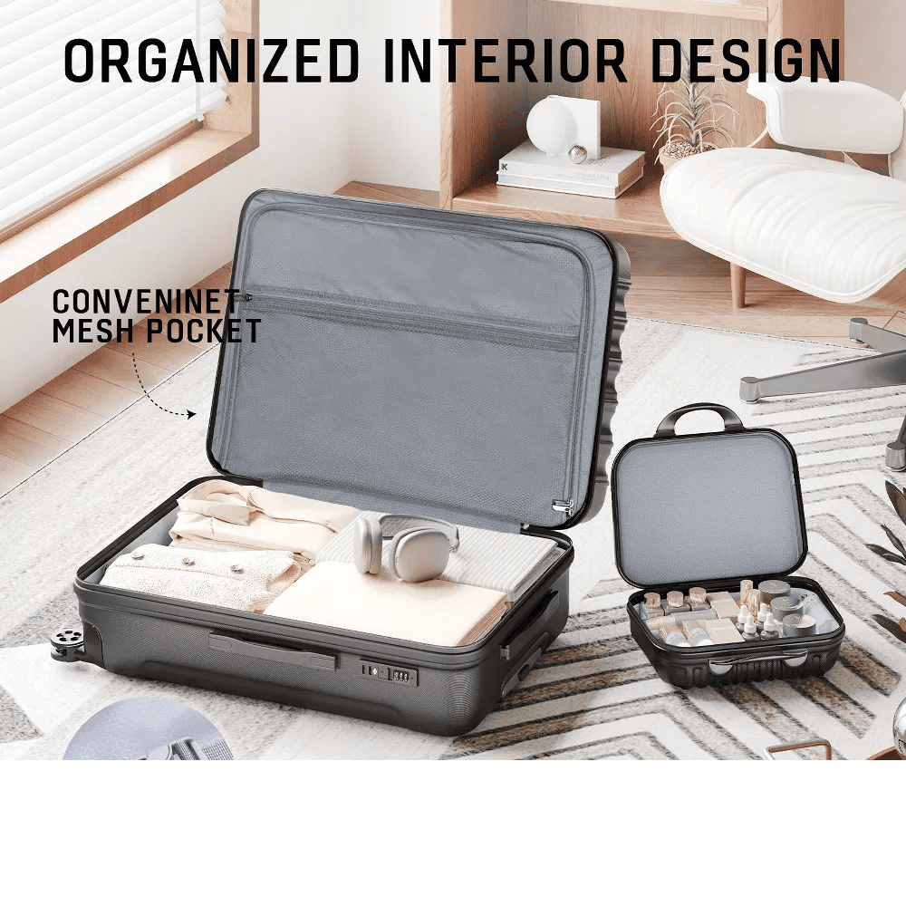 SUGIFT 4-Piece Lightweight Hardshell Spinner Luggage Set with TSA Lock