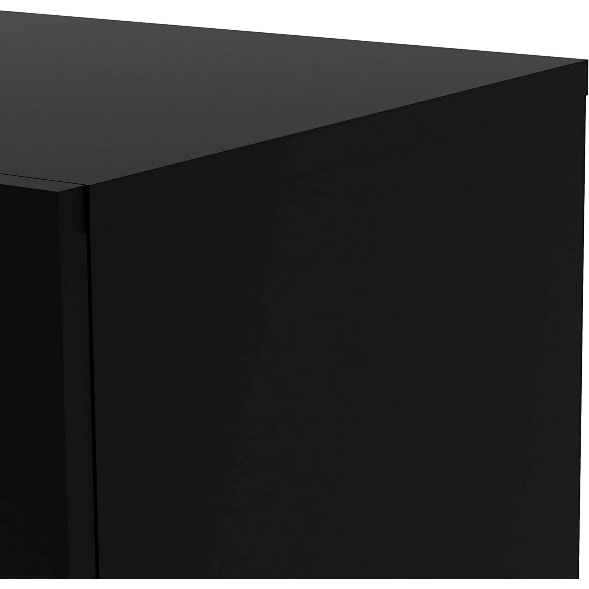 SUGIFT 4 Drawer Dresser Wood Chest of Drawers with Storage, Black