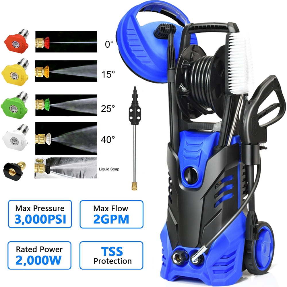 3000PSI Electric High Pressure Washer Machine 2 GPM 2200W w/ Deck Patio Cleaner