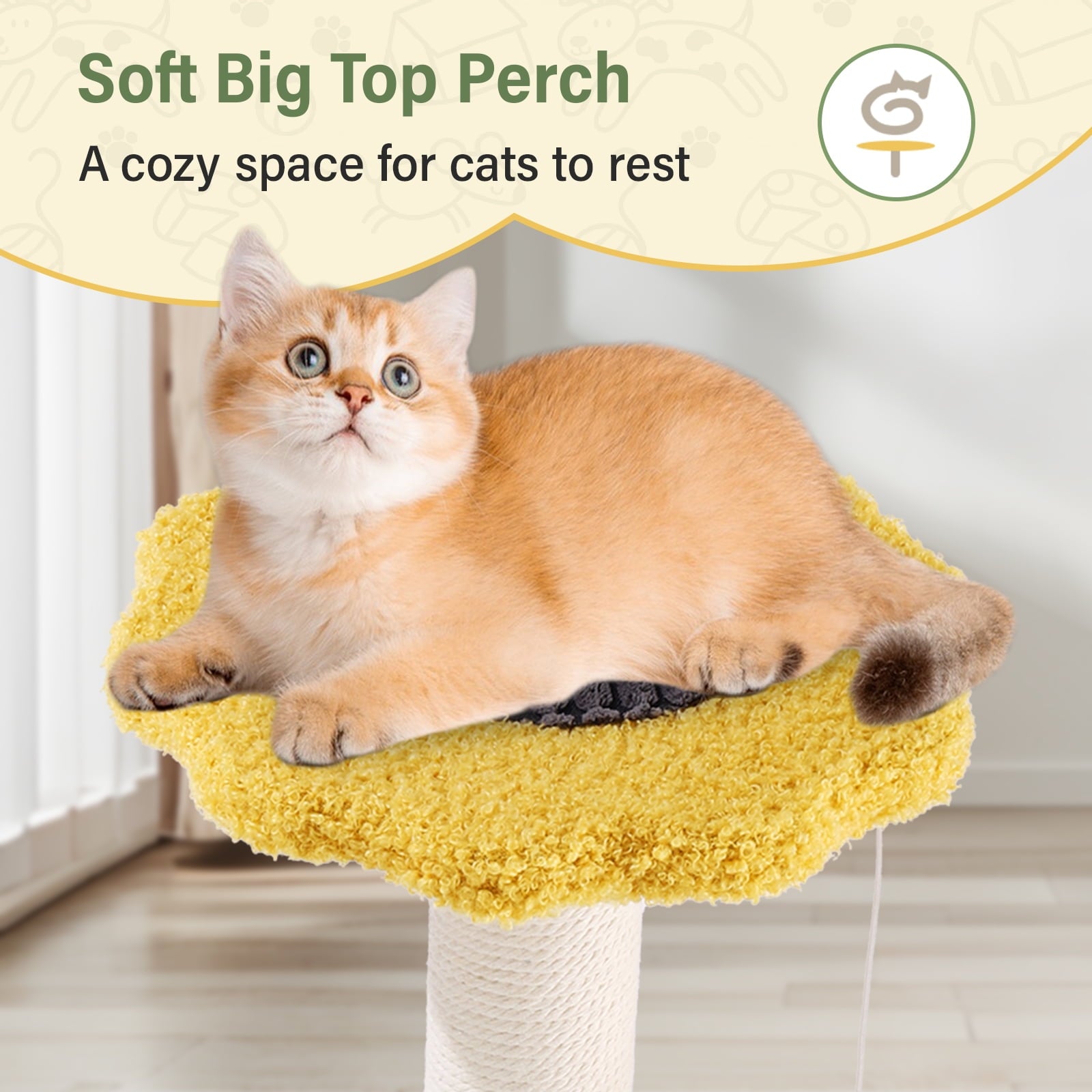 SUGIFT 17 Cat Tree with Sisal Scratching Posts Multi-Level Cat Tower for Indoor Medium Cats Green