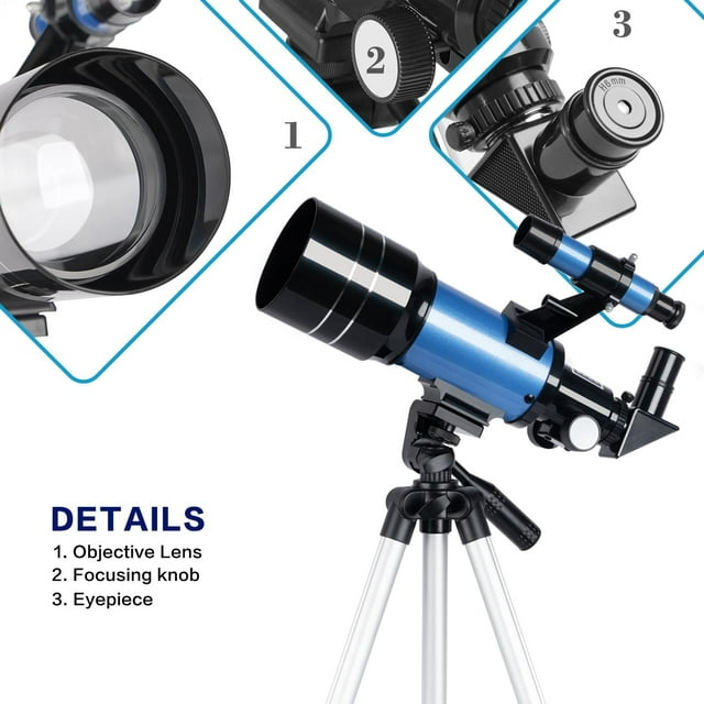 SUGIFT Telescope for Kids& Beginners 70mm Aperture 300mm Astronomical Refractor Telescope