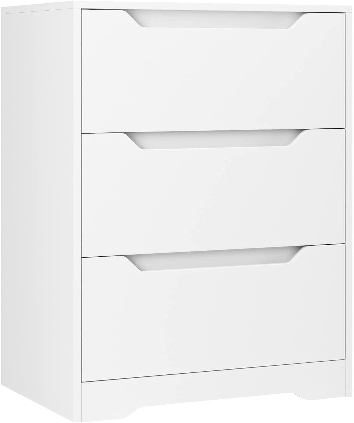 SUGIFT 3 Drawer Dresser Wood Chest of Drawers with Storage, White