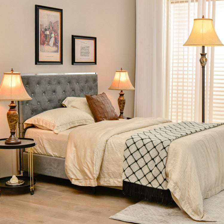 SUGIFT 3 Piece Table and Floor Lamp Set with Linen Fabric Lamp Shades