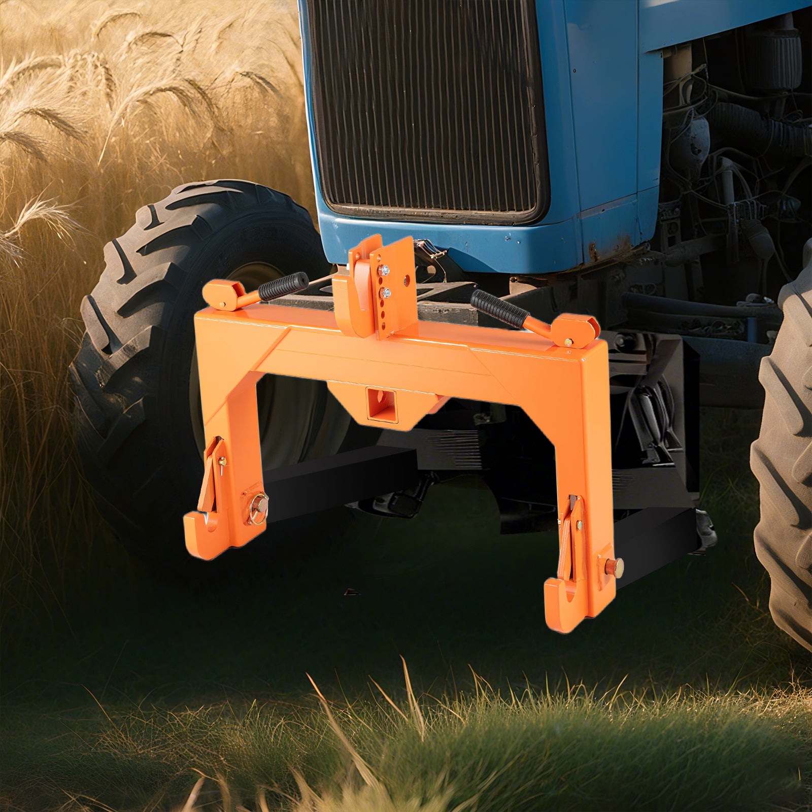 3-Point Quick Hitch with 5 Level Adjustable Bolt for Farming-Orange