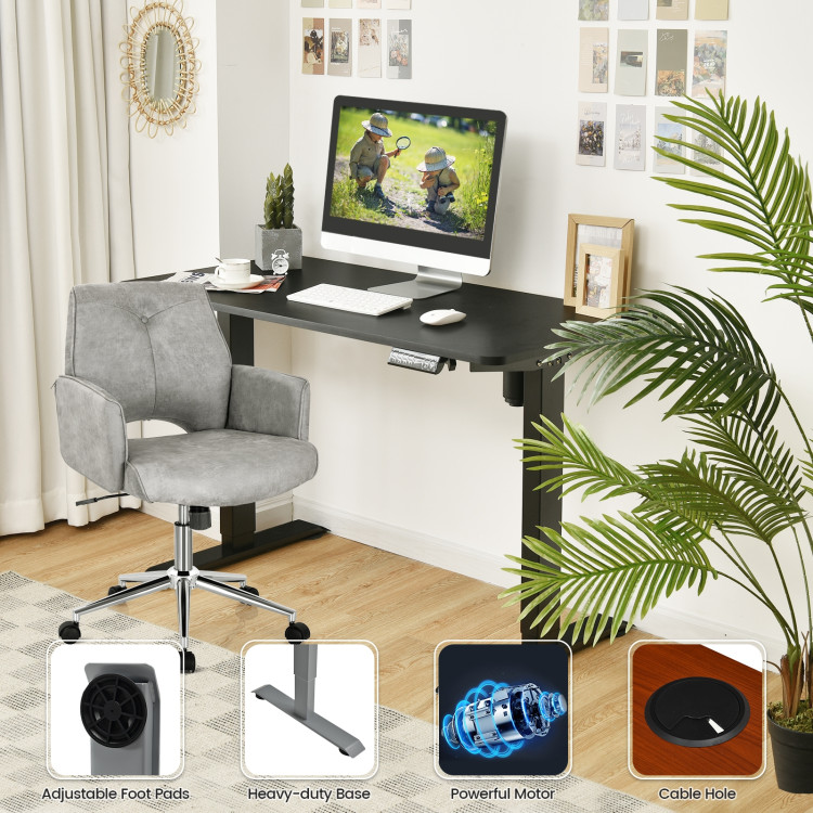 SUGIFT Height Adjustable Electric Standing Desk, 48 x 24 Inches Sit Stand up Desk, Memory Computer Home Office Desk
