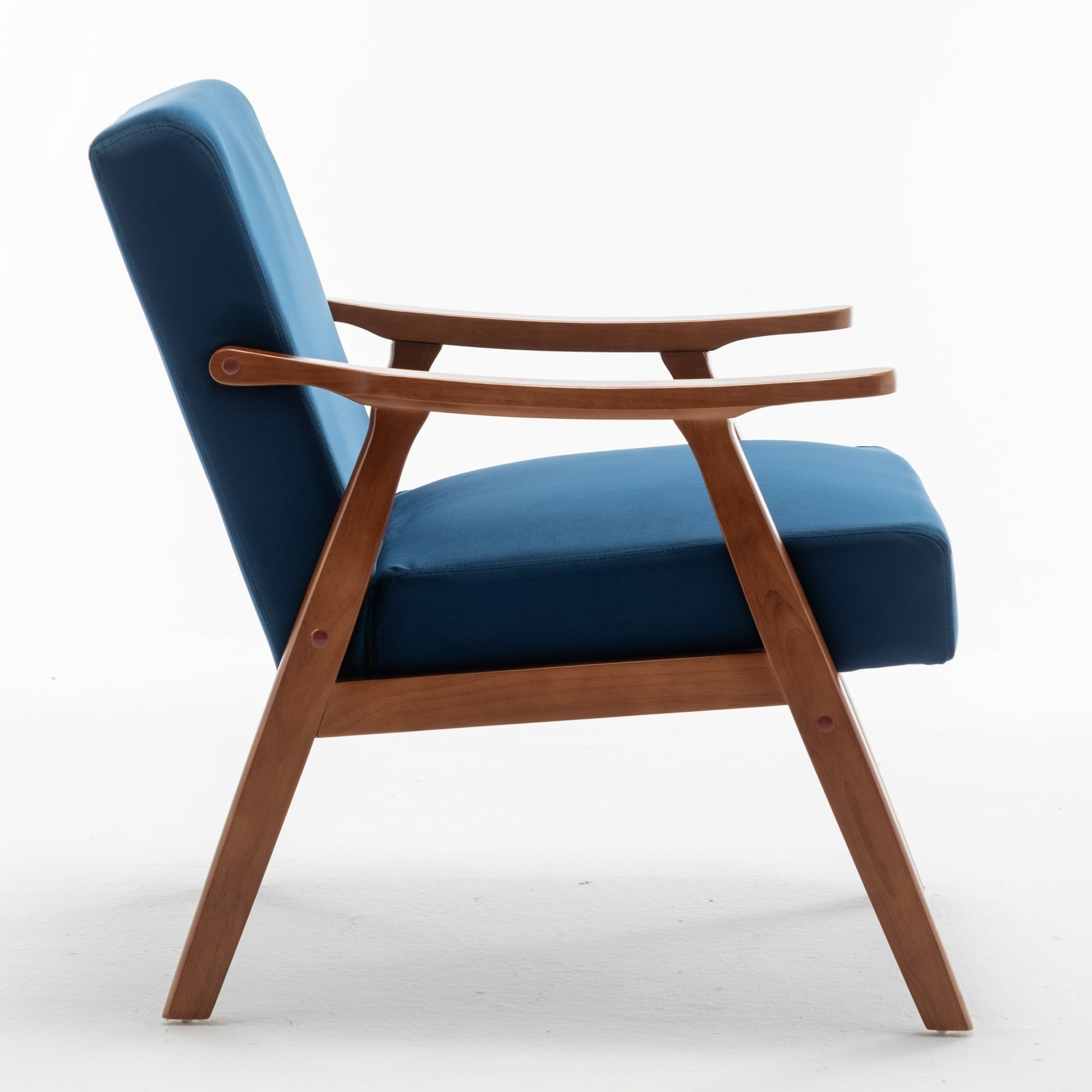SUGIFT Mid-Century Modern Chair, Living Room Chair with Solid Wood Frame, Accent Chair Extra-Thick Backrest