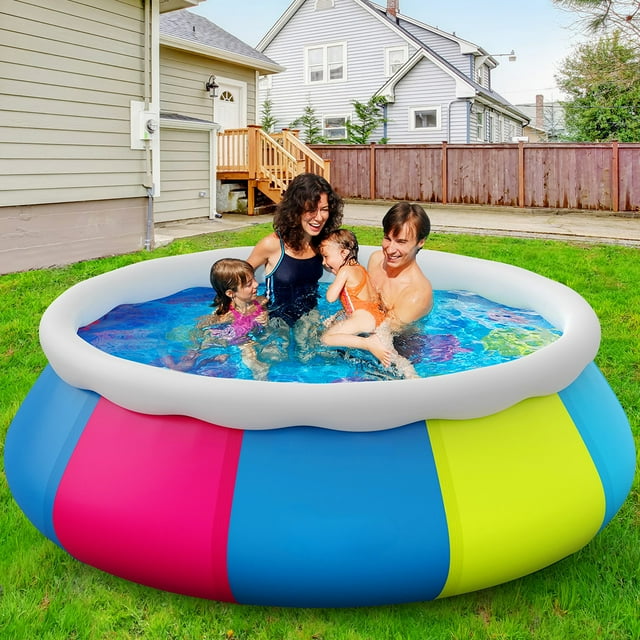 SUGIFT 10ft Inflatable Above Ground Swimming Pool for Kids Adults Fami