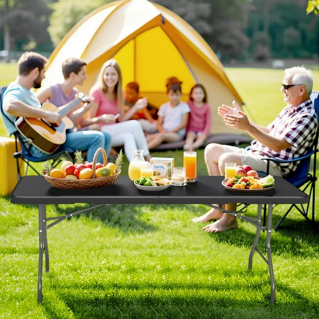 SUGIFT 5ft Folding Table Plastic Foldable Table for Indoor/Outdoor Use