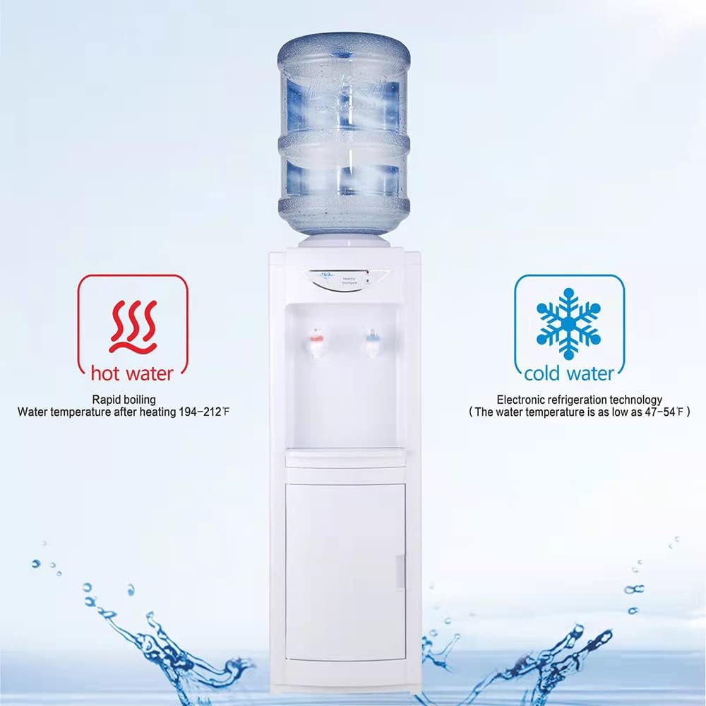 SUGIFT Top Loading Water Dispenser 5 Gallons Water Coolers with Child Safety Lock, White