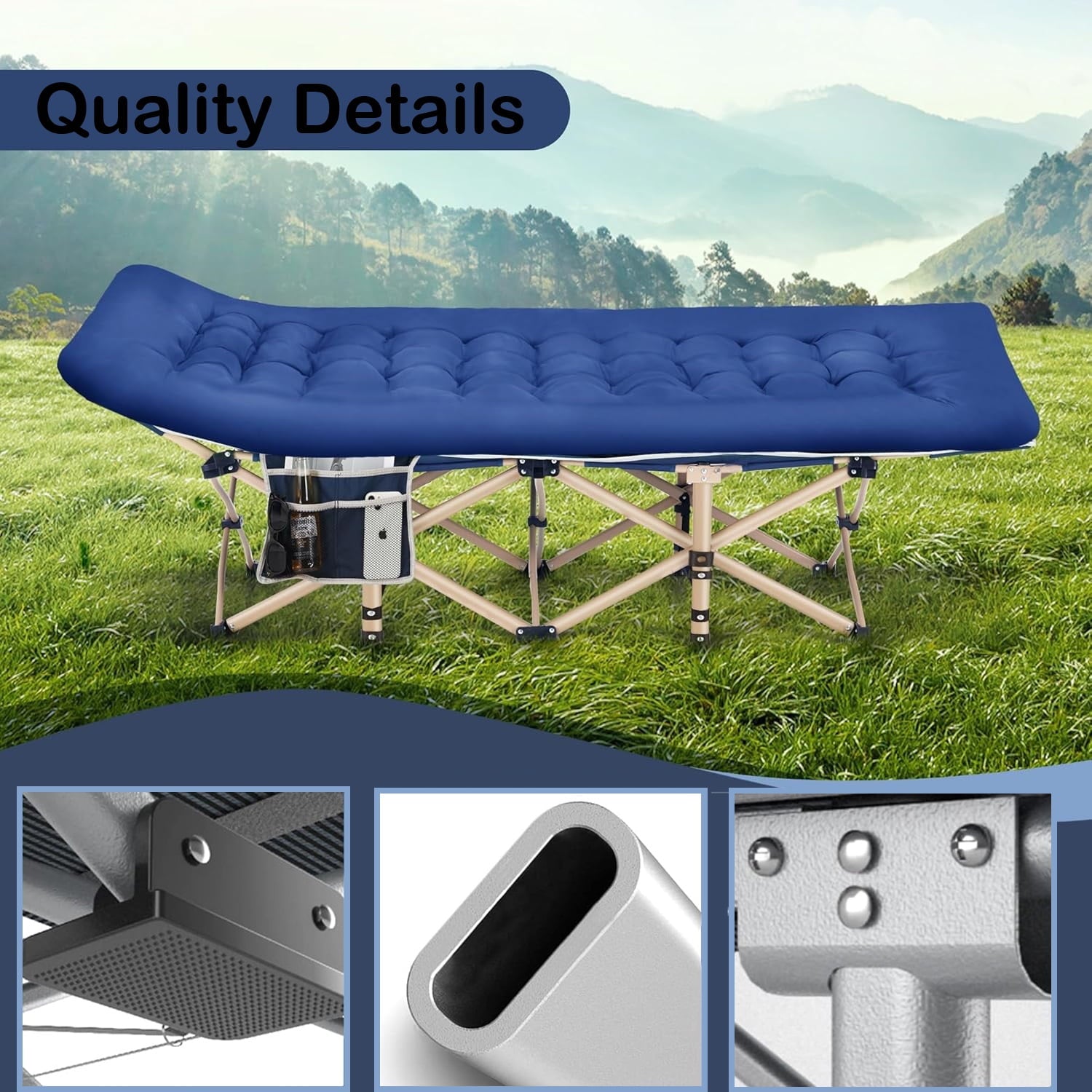 SUGIFT 10x10ft Pop Up Canopy Tent Portable Beach Canopy with Carry Bag for Outside Backyard Party Blue