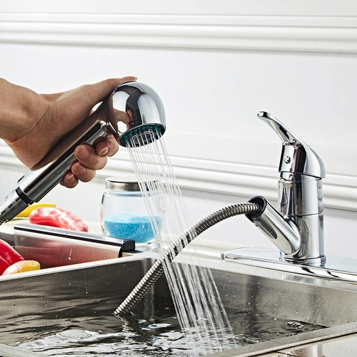 Single Handle Kitchen Sink Faucet with Pull-Out Sprayer