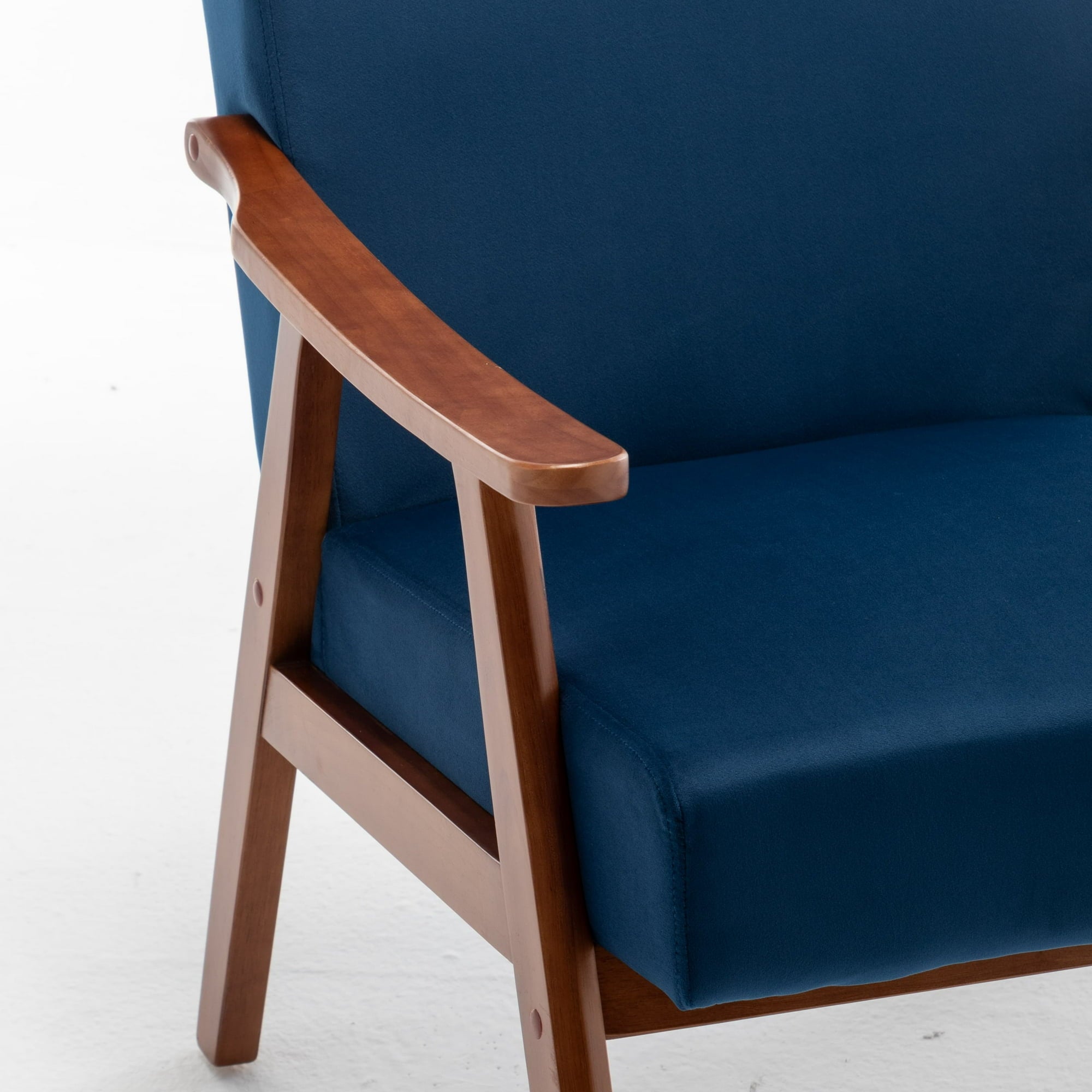 SUGIFT Mid-Century Modern Chair, Living Room Chair with Solid Wood Frame, Accent Chair Extra-Thick Backrest