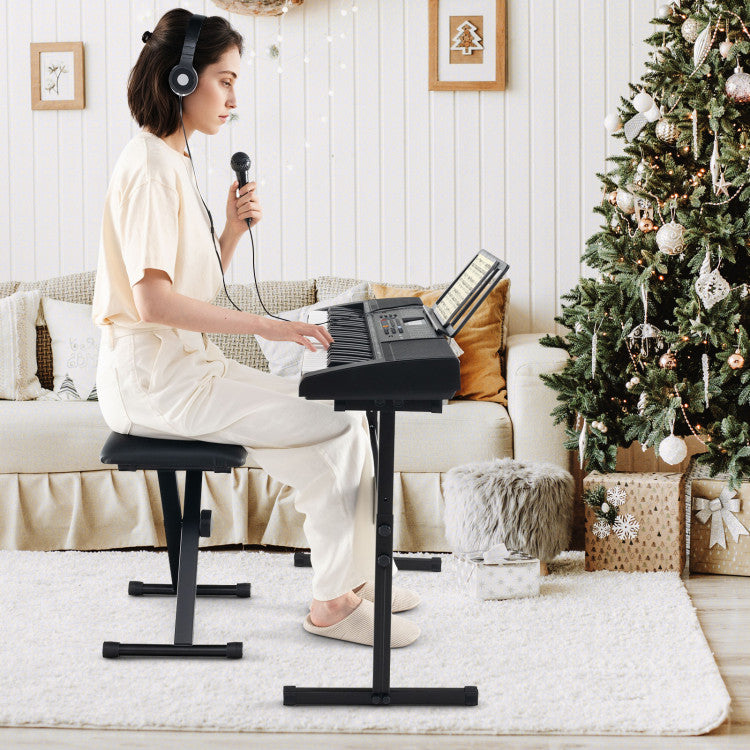 SUGIFT 61-Key Portable Electronic Keyboard Piano with Stand and Stool