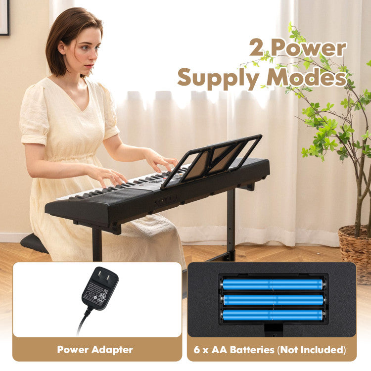 SUGIFT 61-Key Portable Electronic Keyboard Piano with Stand and Stool