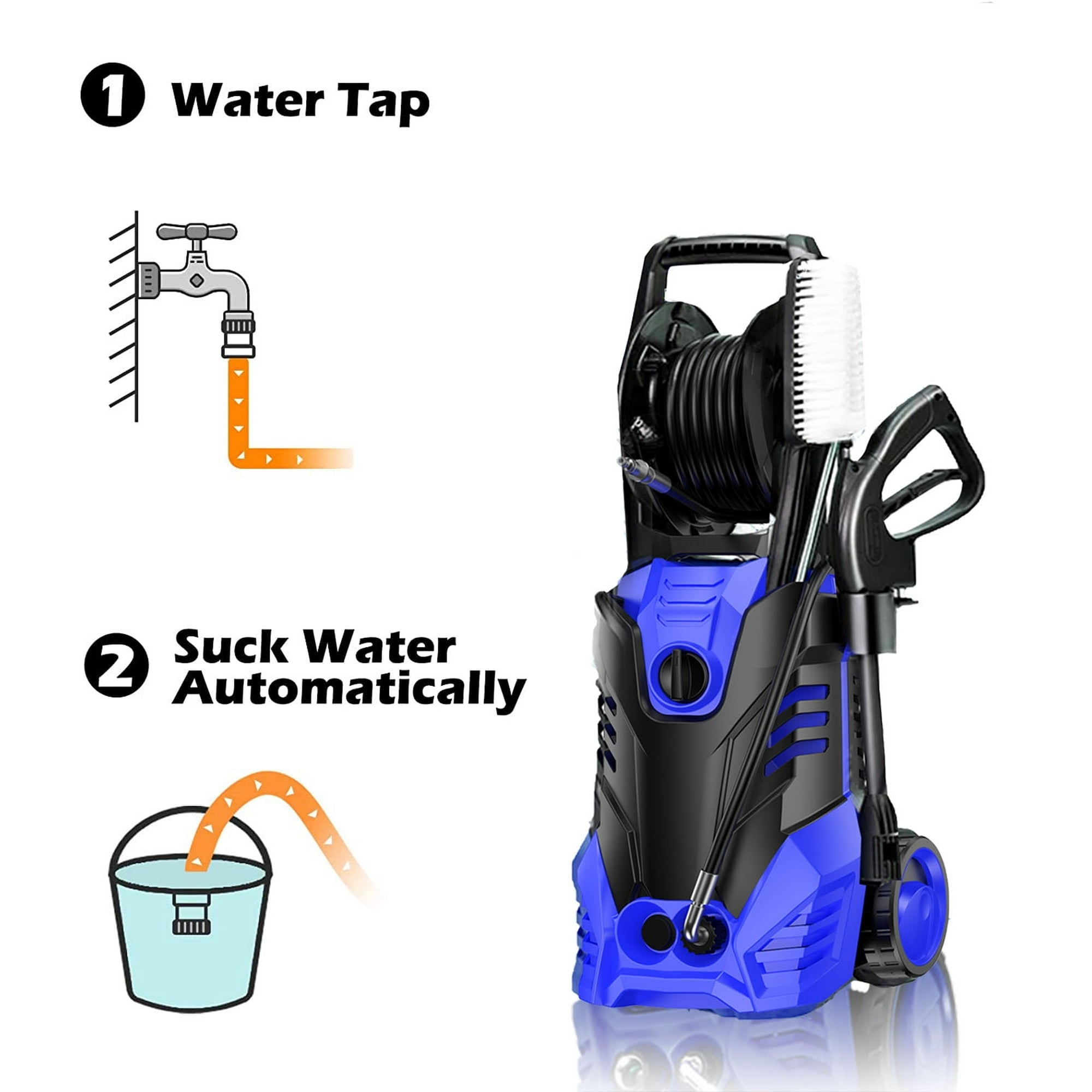 SUGIFT 3000PSI 2.0 GPM Electric Pressure Washer with 5 Quick Spray Nozzle, Blue