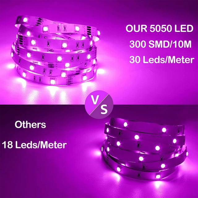 SUGIFT Led Light Strip,16.4ft 5050 LED Strip Lights with 44Keys Remote Bright and Multicolor RGB LED Lights for Home , Yard, Party Decoration