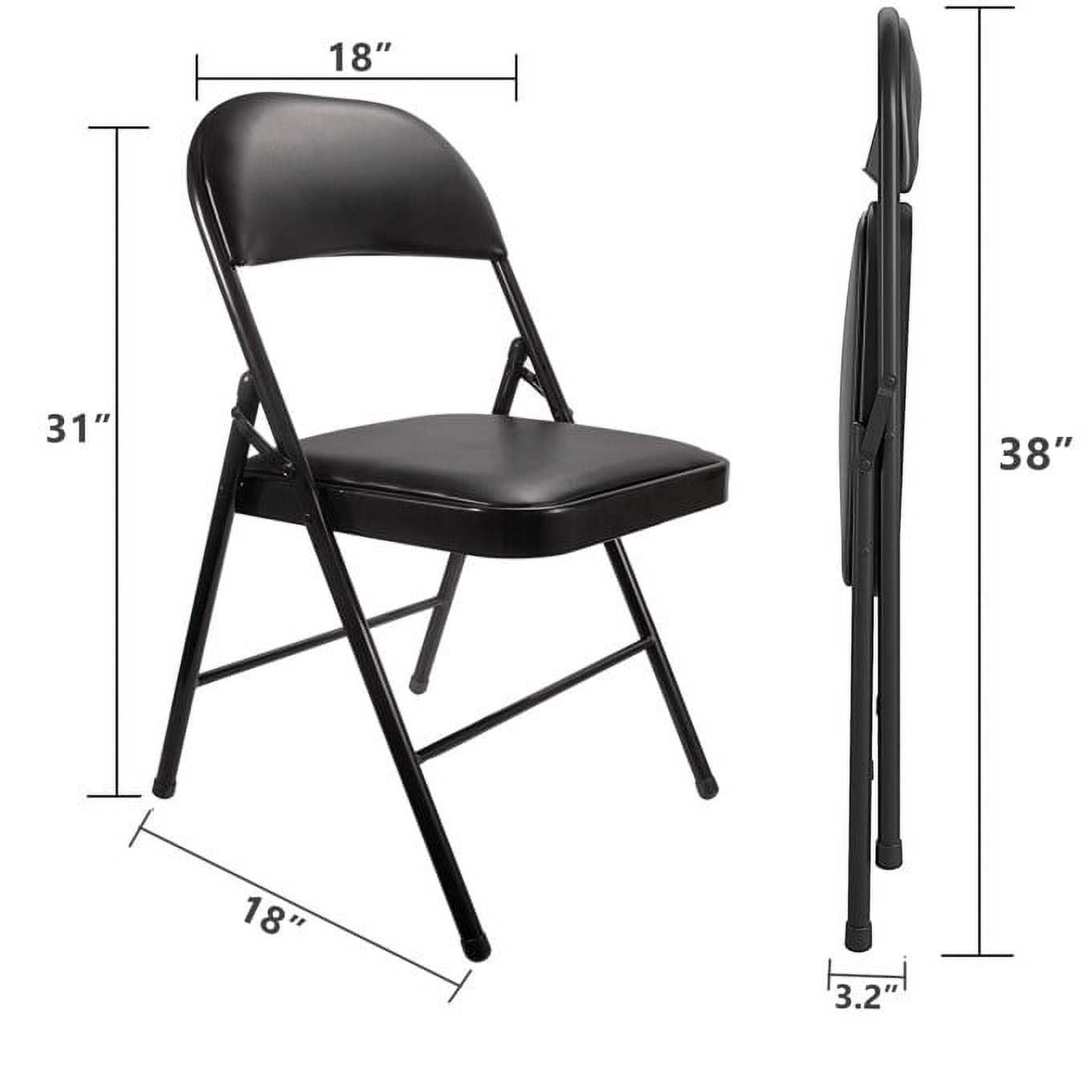 SUGIFT 4 Pack Black Padded Metal Folding Chair for Outdoor Indoor