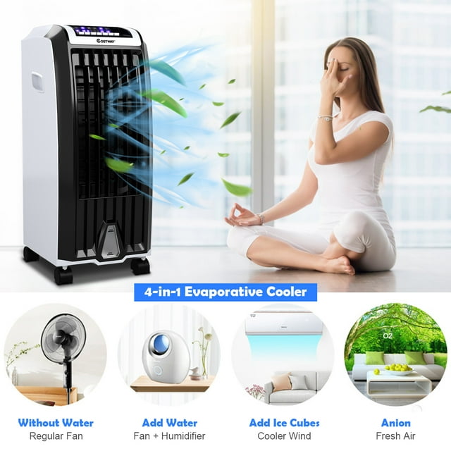 SUGIFT Evaporative Portable Cooler Fan Anion Humidify W/ Remote Control