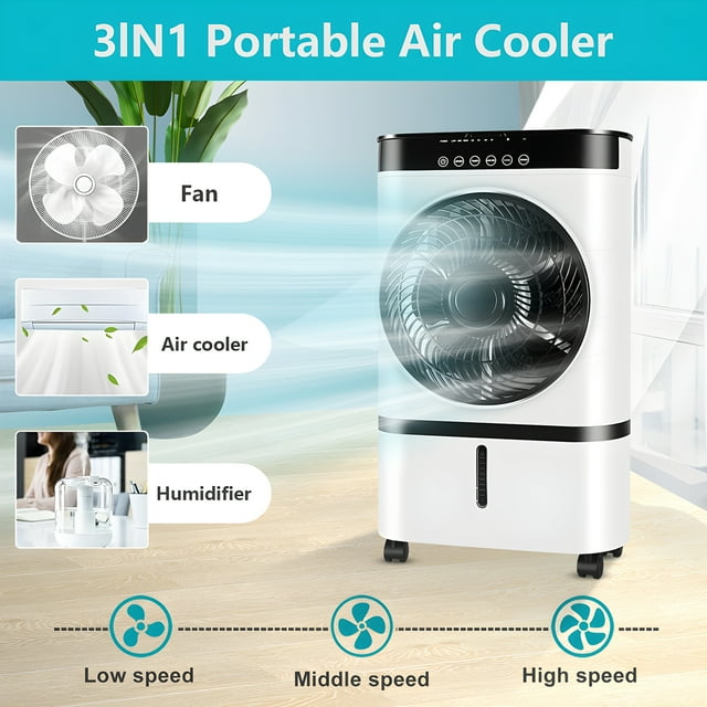 YouYeap Air Cooler Portable Evaporative Air Cooler Fan with Remote Control Casters Suitable for Home Office