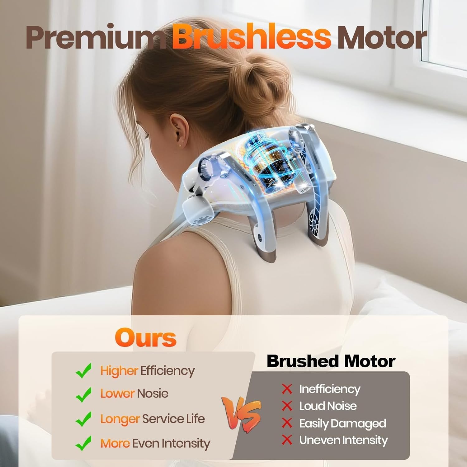SUGIFT Cordless Neck Massager with Heat - Shiatsu Neck and Back Massager for Pain Relief Deep Tissue