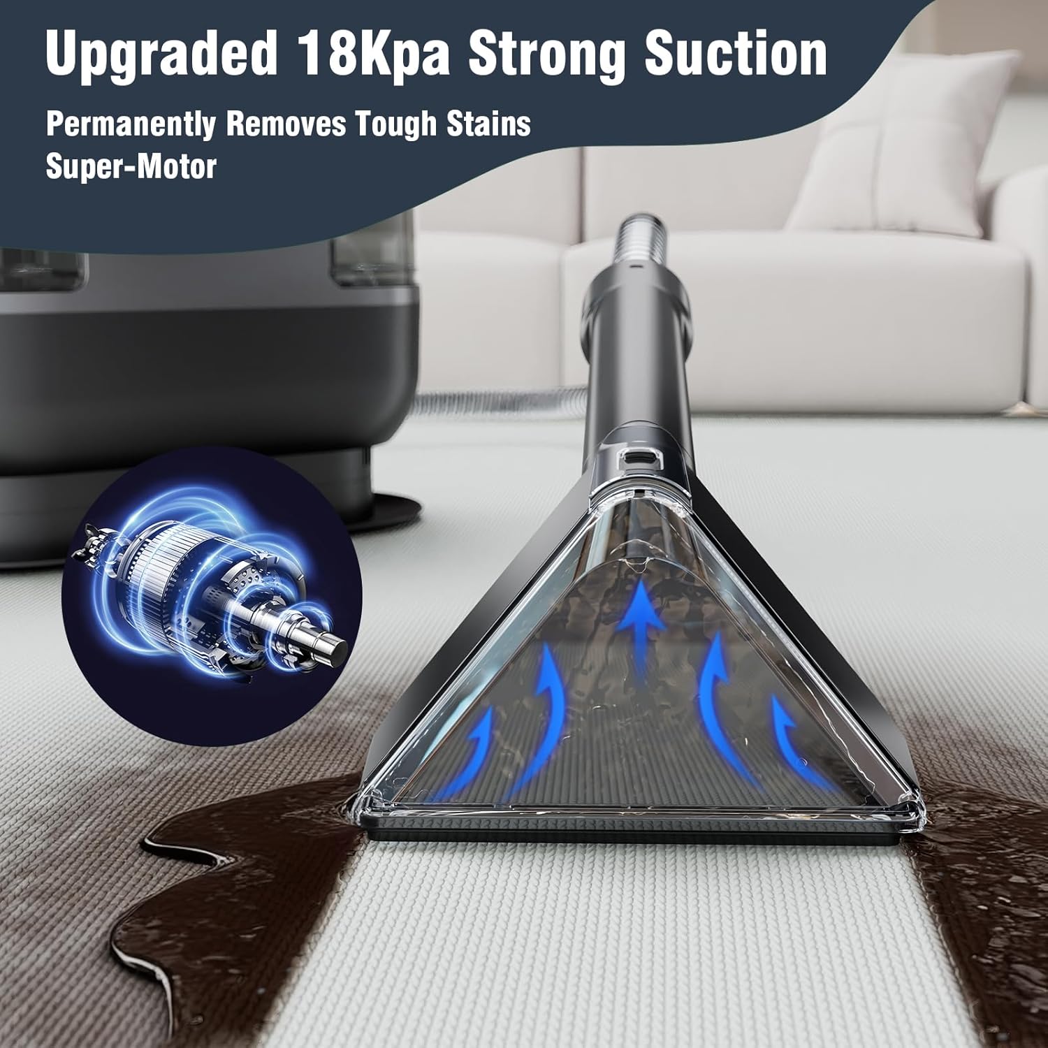 SUGIFT Carpet Cleaner Machine, 500W Portable Carpet Spot and Upholstery Cleaner Machine with Handle for Pet Stains, Sofa, Car Seat, Furniture