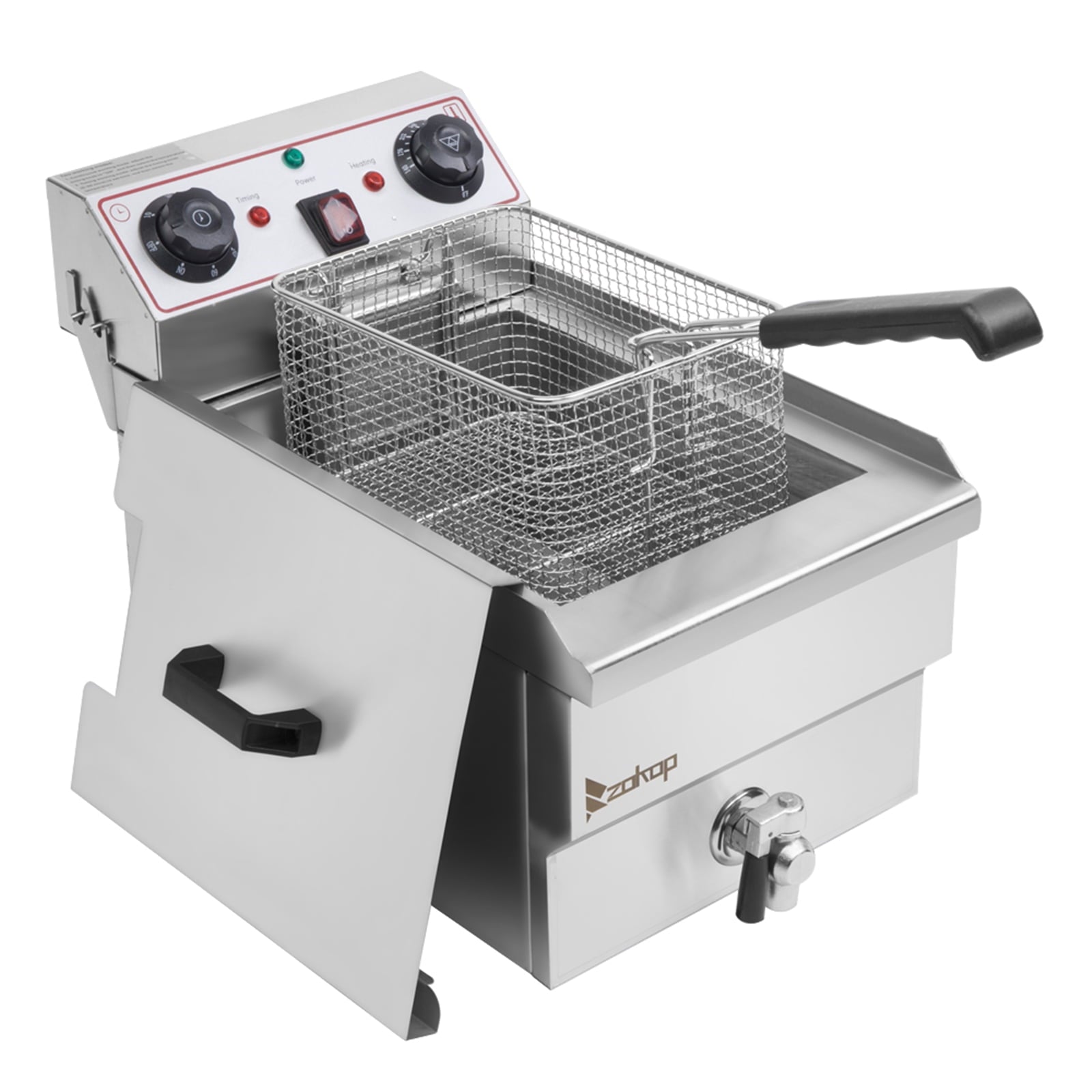SUGIFT 8.5QT Stainless Steel Faucet Single Tank Deep Fryer 1700W Max