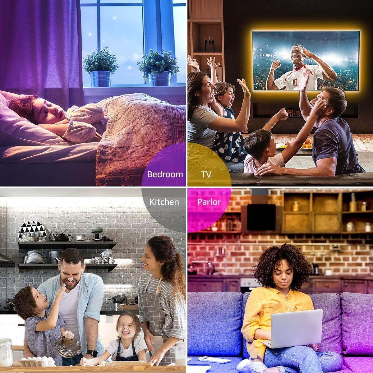 SUGIFT 32.8 ft LED Light Strip RGB LED Light Strip Color Changing 3528 600 LEDs with 44 Keys IR Remote for Home Bedroom Kitchen DIY Decoration