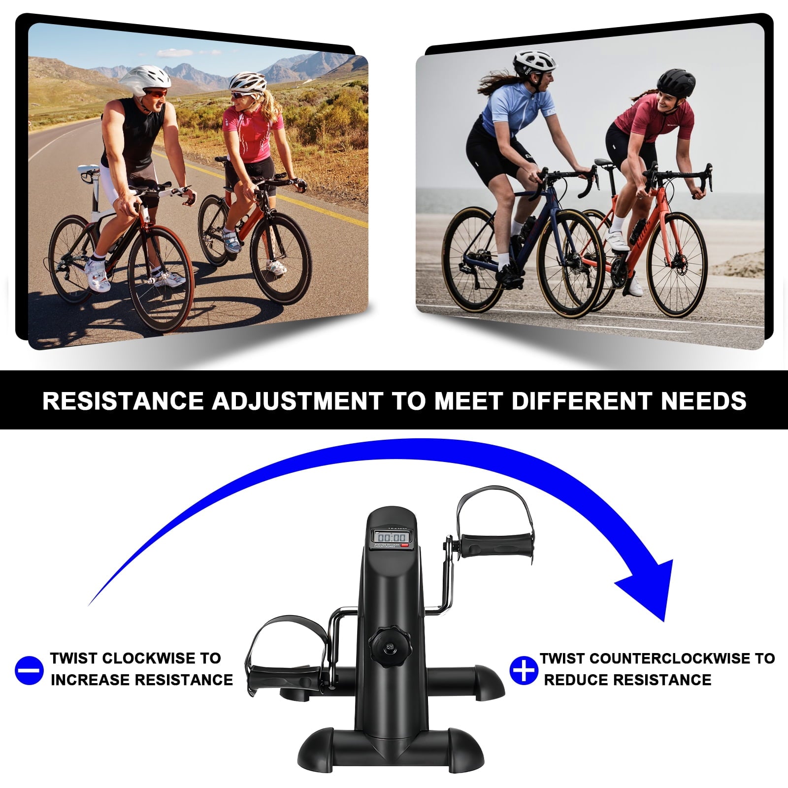 SUGIFT Under Desk Bike Pedal Exerciser, Mini Exercise Bike Foot Cycle Arm and Leg Peddler Machine