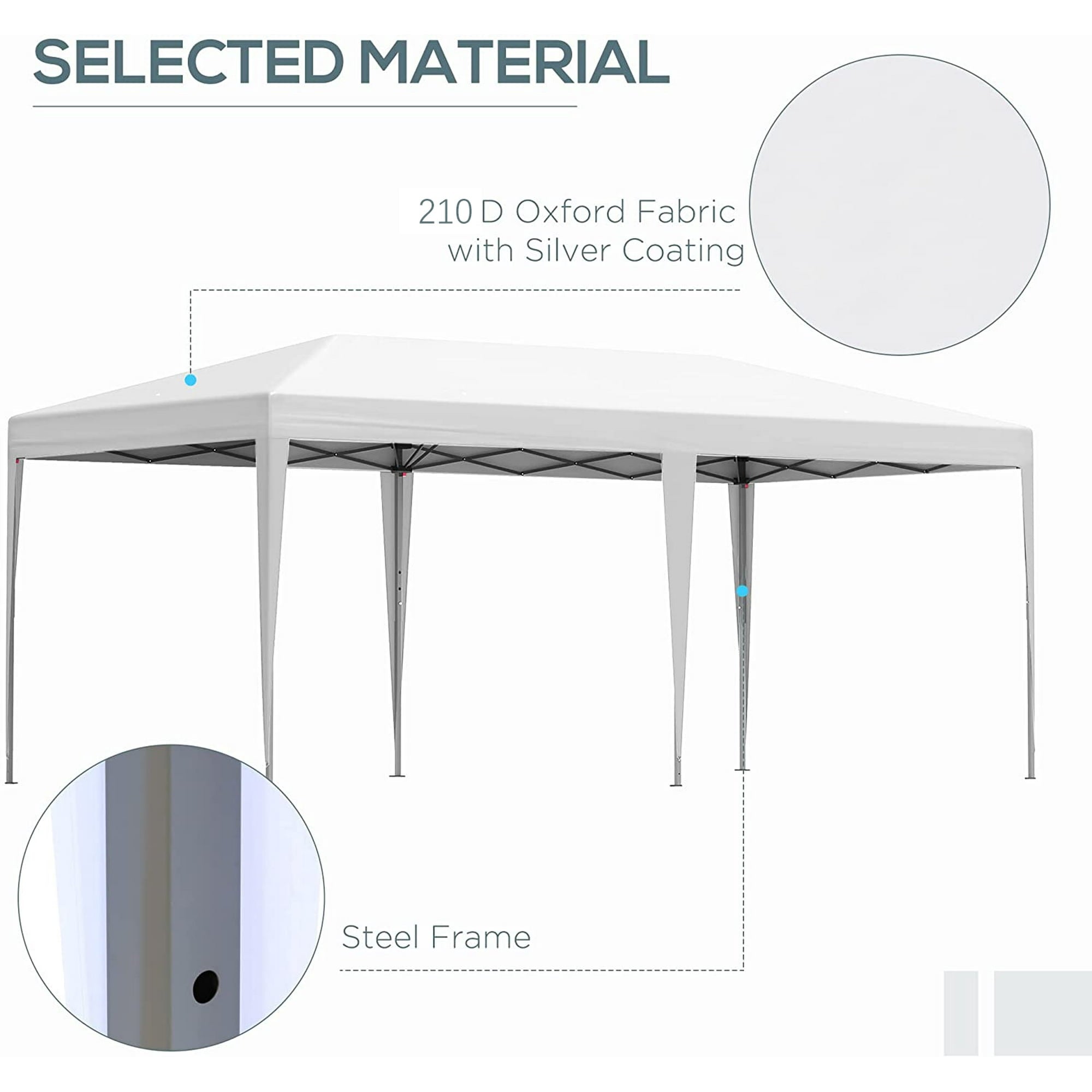 SUGIFT 10 x 20 Outdoor Pop up Canopy Gazebo, White