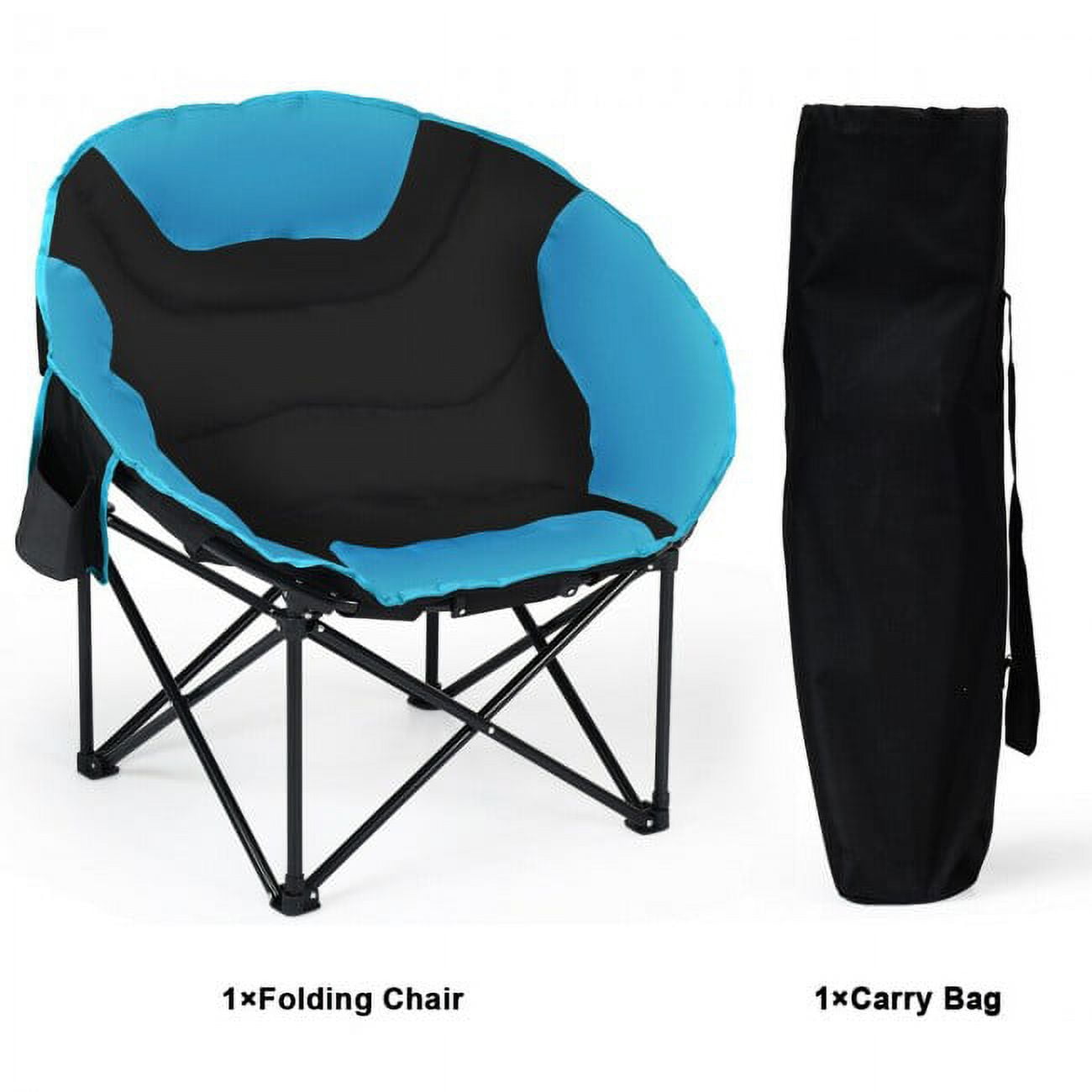 SUGIFT Folding Chair Steel Camping Chair Folding Padded Seat