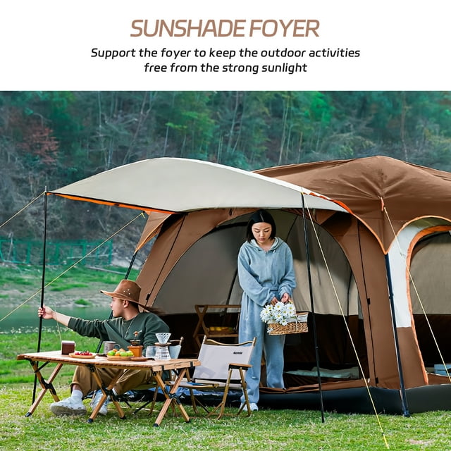 scif tent SUGIFT 6-Person Camping Tent Family Cabin Tent with Expandable Sunshad