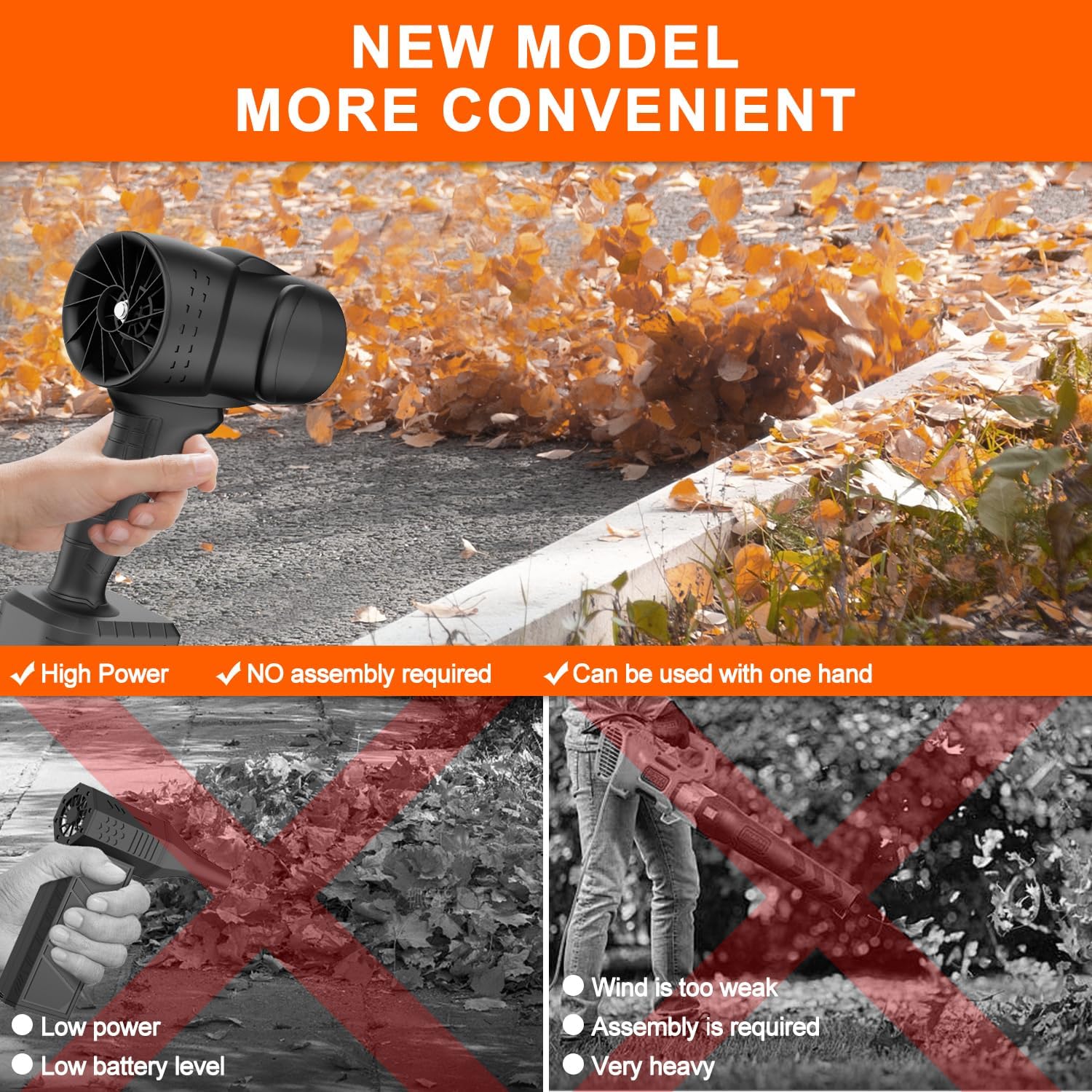 SUGIFT Leaf Blower Cordless with Battery, Portable Handheld blowers