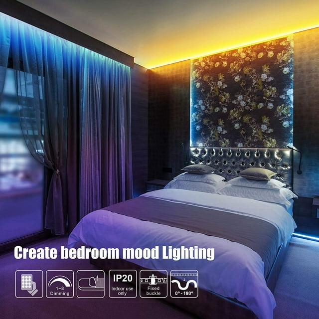 SUGIFT Led Light Strip,16.4ft 5050 LED Strip Lights with 44Keys Remote Bright and Multicolor RGB LED Lights for Home , Yard, Party Decoration